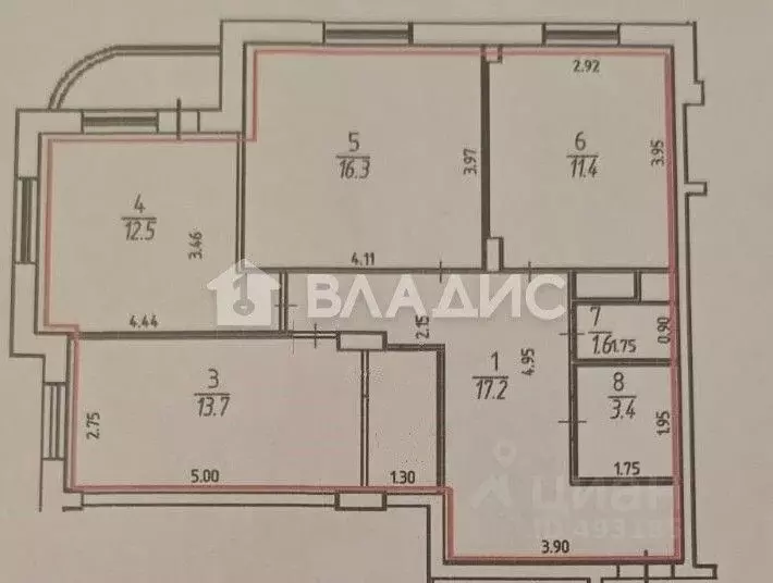 3-к кв. Владимирская область, Владимир ул. Куйбышева, 9А (78.1 м) - Фото 2
