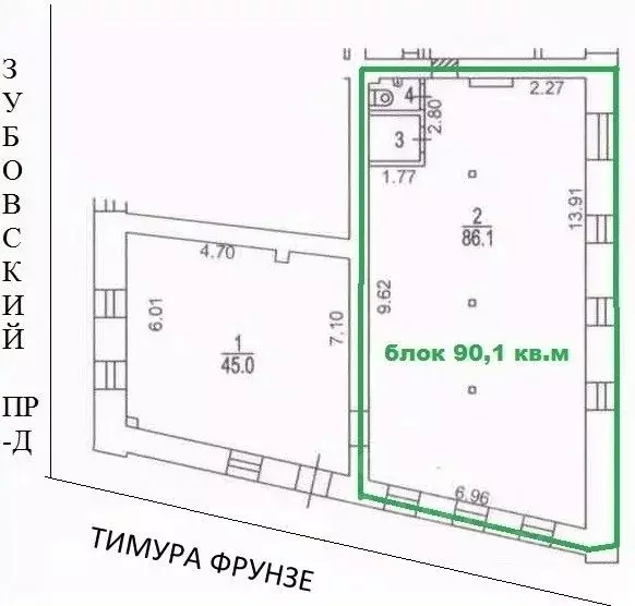 Помещение свободного назначения в Москва ул. Тимура Фрунзе, 22 (90 м) - Фото 1