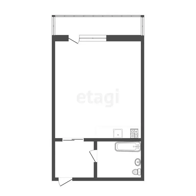 Квартира-студия: Челябинск, улица Братьев Кашириных, 119 (46.3 м) - Фото 1