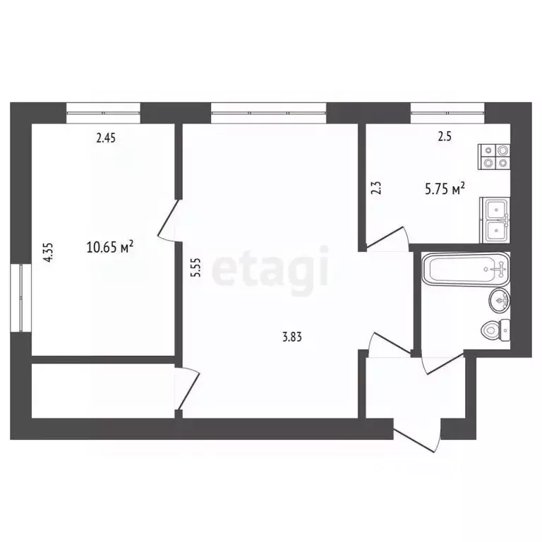 2-к кв. Ярославская область, Рыбинск ул. Радищева, 105 (42.0 м) - Фото 1