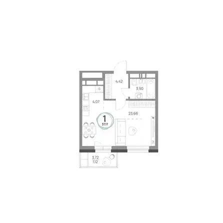 Продаётся 1-к квартира, 37.17 м - Фото 0