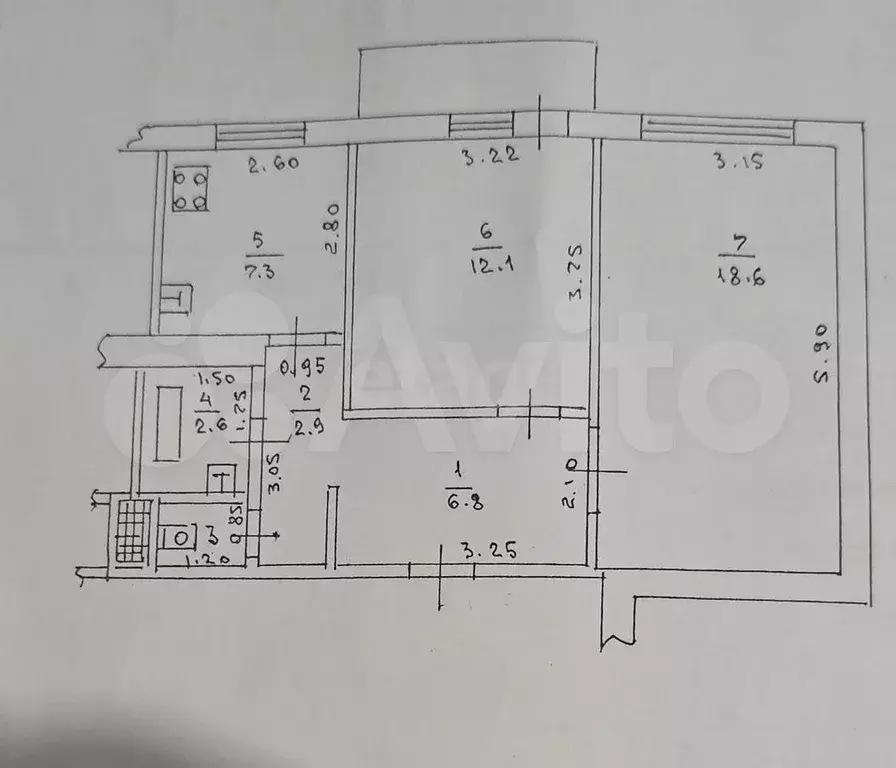 2-к. квартира, 60 м, 1/6 эт. - Фото 0