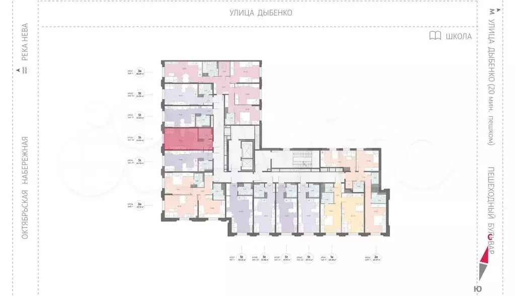 Квартира-студия, 24,8 м, 4/14 эт. - Фото 1