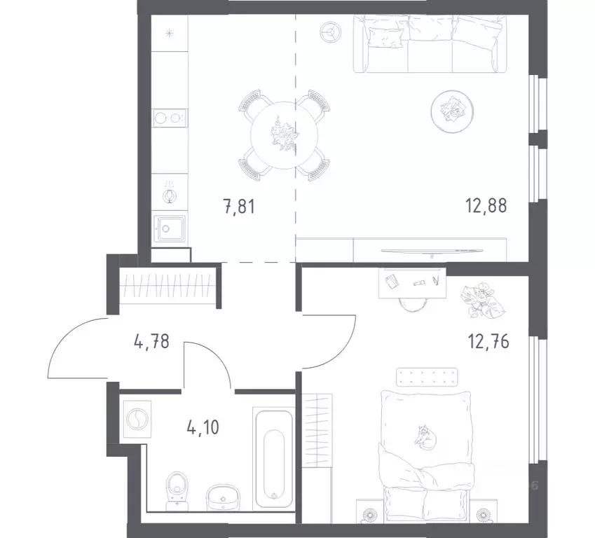 1-к кв. Московская область, Ленинский городской округ, Мисайлово пгт, ... - Фото 1