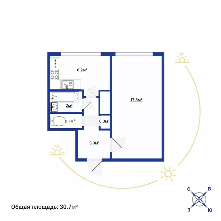 1-к кв. Санкт-Петербург просп. Художников, 24К3 (32.0 м) - Фото 1