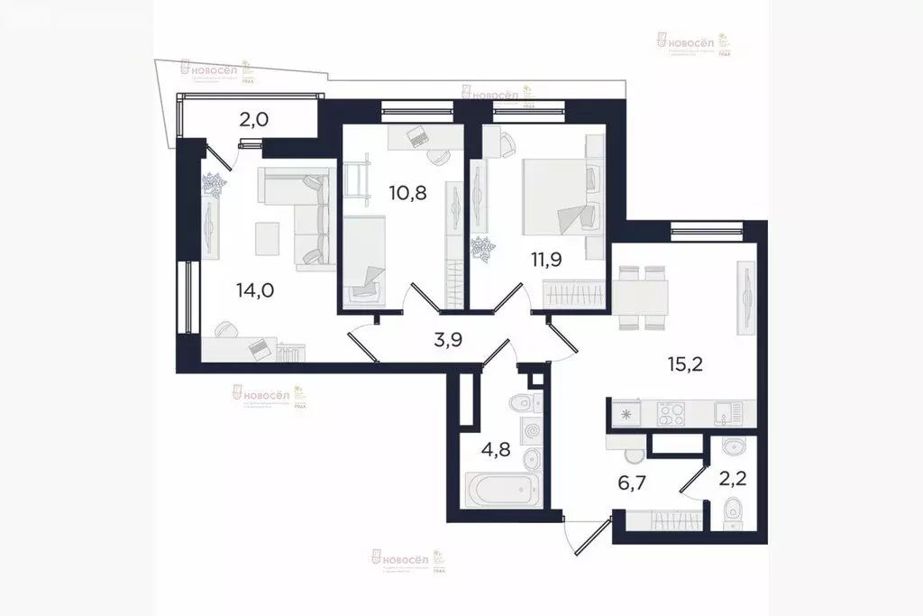 3-комнатная квартира: Екатеринбург, улица Свердлова, 32Б (71 м) - Фото 0