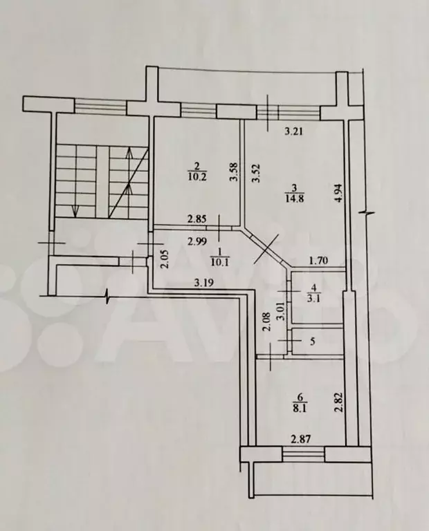 2-к. квартира, 50,6 м, 4/5 эт. - Фото 0