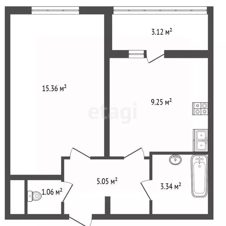 1-к кв. Санкт-Петербург Дунайский просп., 14к1 (34.0 м) - Фото 2