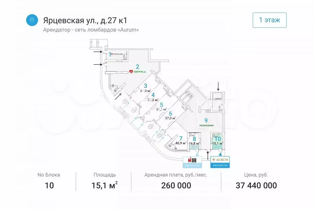 Продажа габ, ПСН 15.1 м, Ярцевская 27к1 - Фото 0