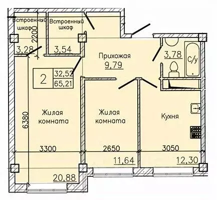 2-к кв. Ставропольский край, Пятигорск ул. Ермолова, 28А (68.6 м) - Фото 1