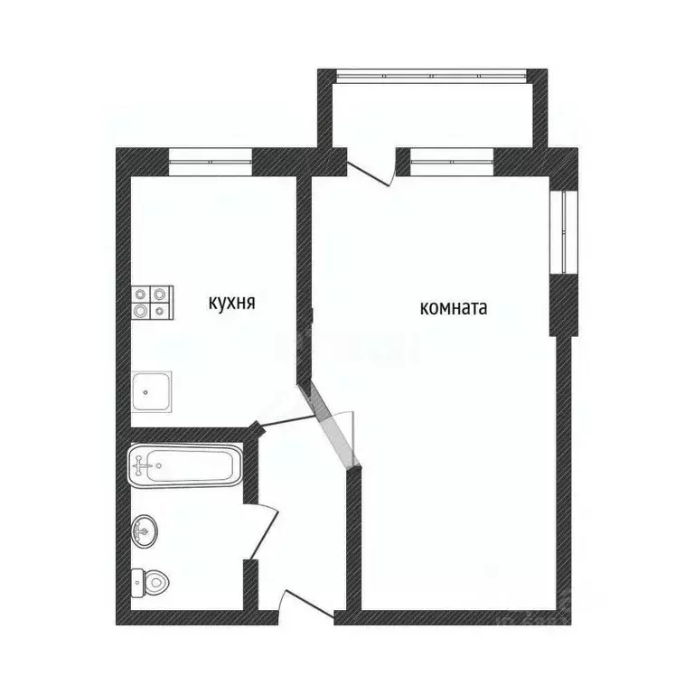 1-к кв. Ленинградская область, Кириши ул. Строителей, 2 (29.2 м) - Фото 1