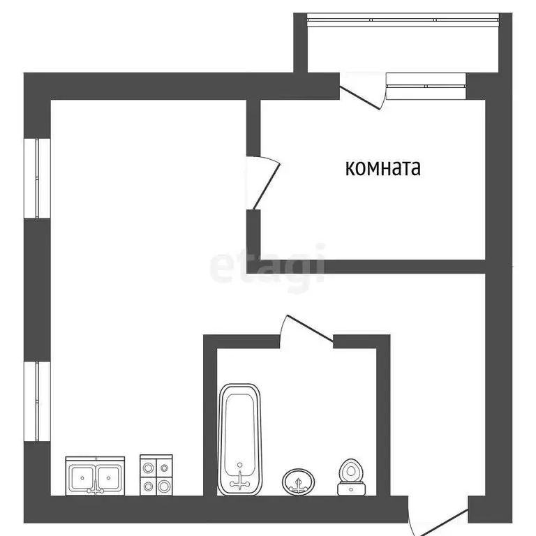 1-комнатная квартира: Ялуторовск, улица Ленина, 39/3 (31.1 м) - Фото 1