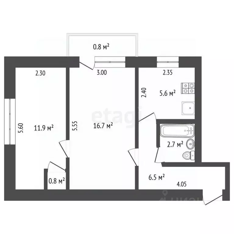 2-к кв. Крым, Феодосия муниципальный округ, Орджоникидзе пгт ул. ... - Фото 1