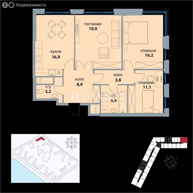 3-комнатная квартира: Москва, Шелепихинская набережная, 34к5 (85 м) - Фото 1