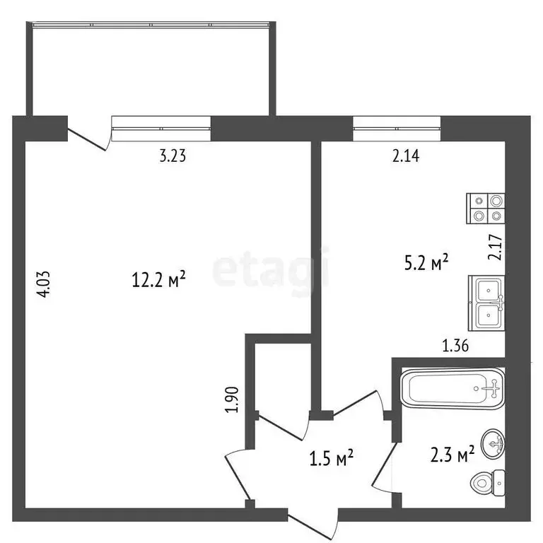 1-комнатная квартира: Симферополь, Заводской переулок, 31 (22 м) - Фото 2