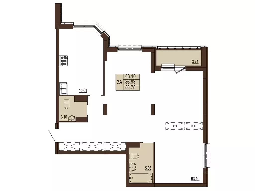 3-к кв. Владимирская область, Владимир ул. Мира, 5 (88.78 м) - Фото 1