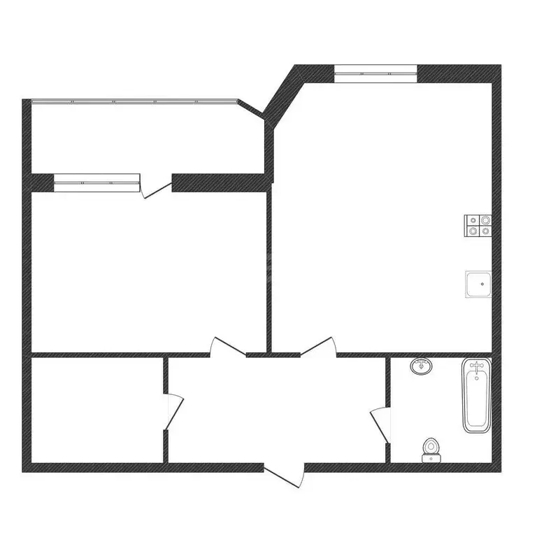 1-комнатная квартира: Обнинск, улица Усачёва, 21 (43.7 м) - Фото 1