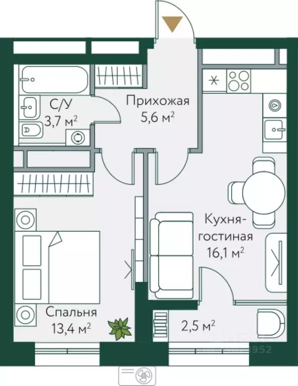 1-к кв. Волгоградская область, Волгоград Новосибирская ул., 74с1 ... - Фото 1