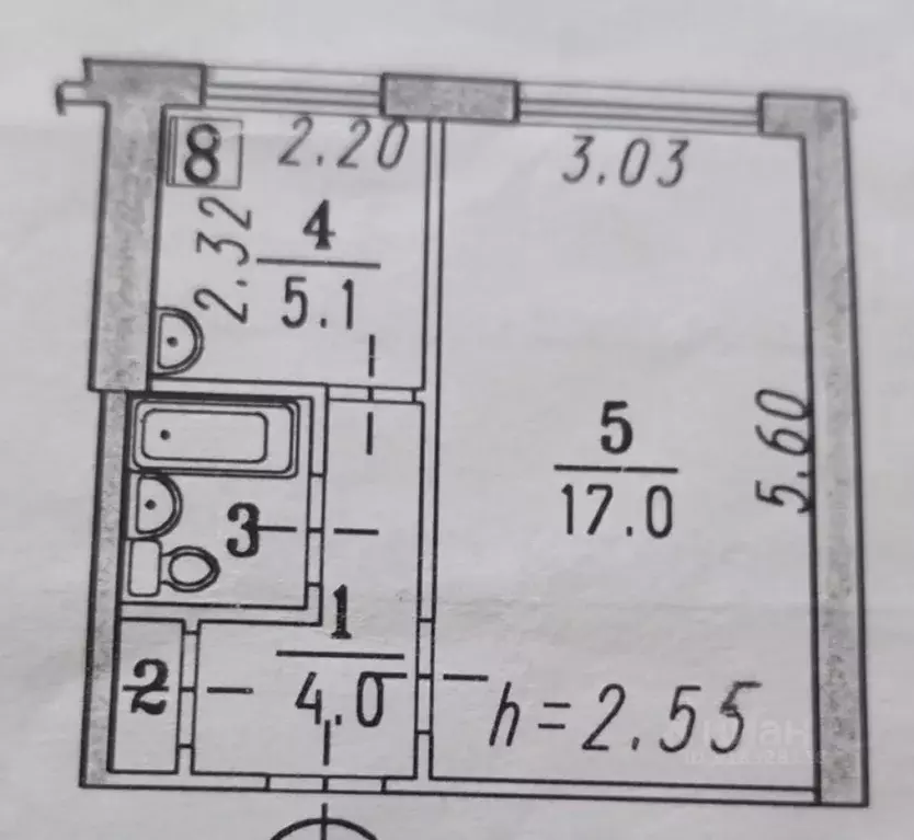 1-к кв. Омская область, Омск просп. Космический, 105 (30.0 м) - Фото 2