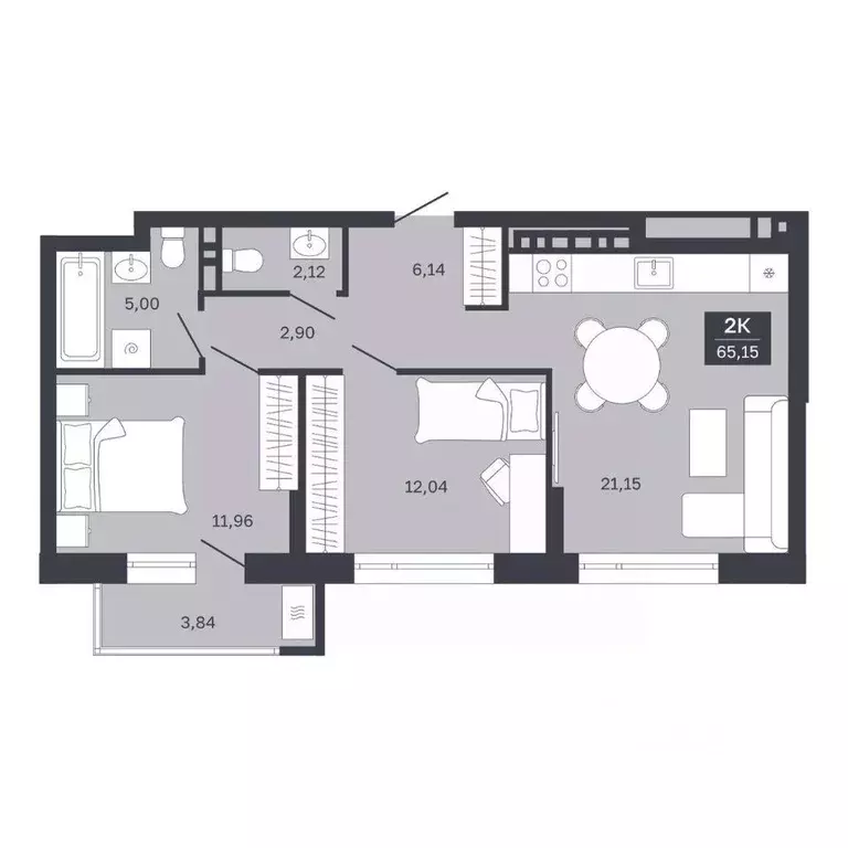 2-к кв. тюменская область, тюмень ямская ул, 29 (61.37 м) - Фото 0