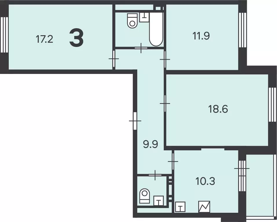 Продаётся 3-к квартира, 74.4 м - Фото 1