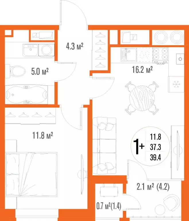 1-к кв. Астраханская область, Астрахань ул. Трофимова, 10 (39.4 м) - Фото 2