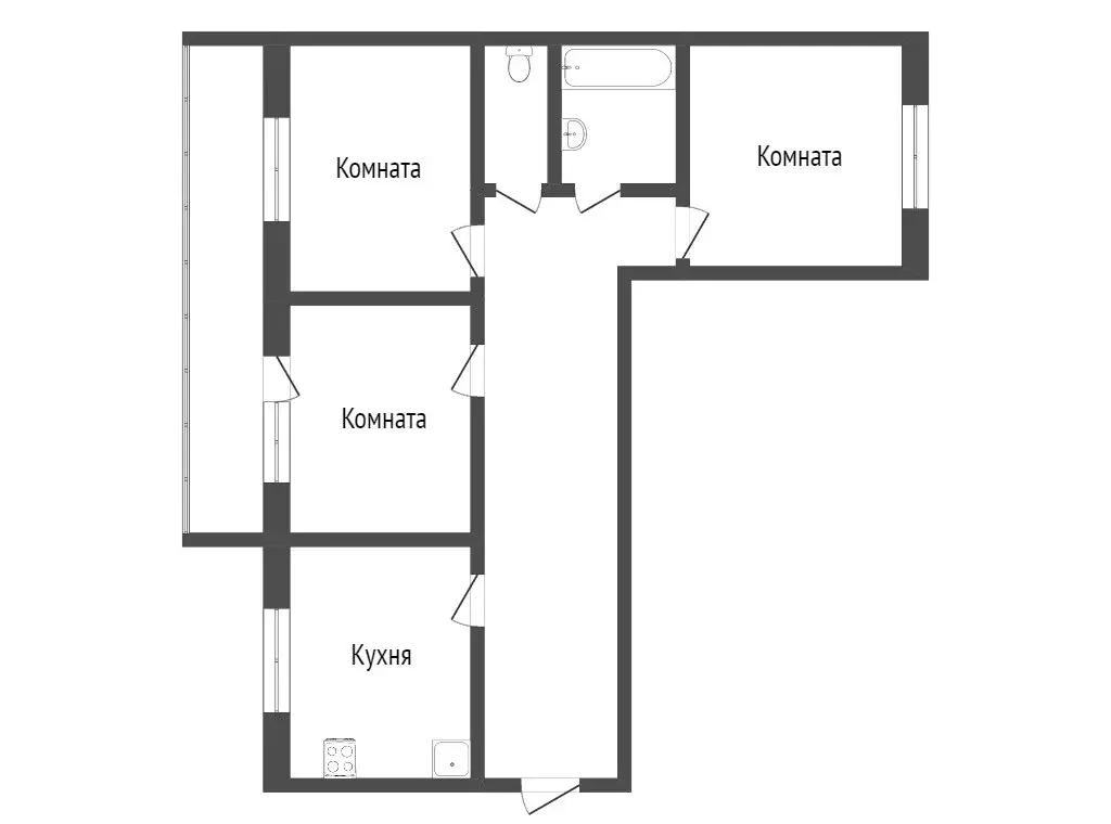 3-комнатная квартира: Кострома, улица Войкова, 40 (69.9 м) - Фото 0