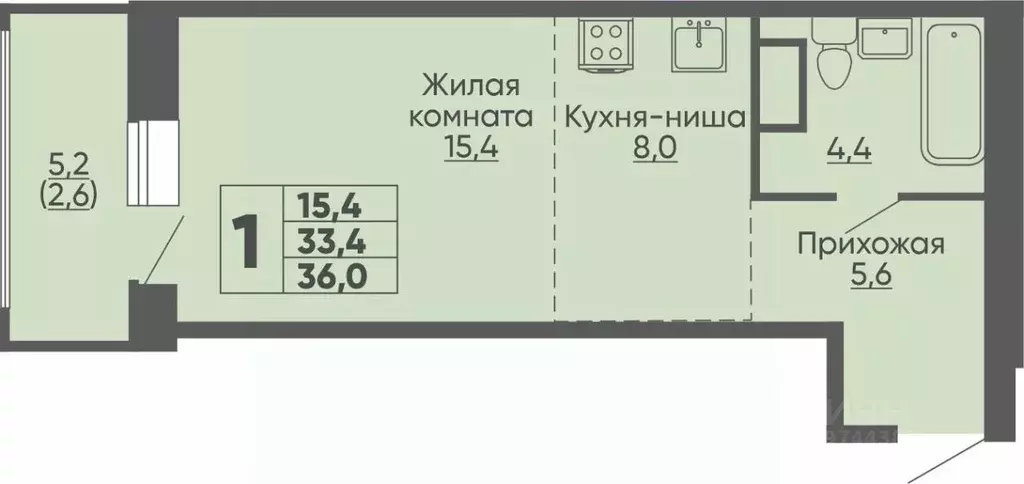 Студия Чувашия, Чебоксары ул. Академика РАН Х.М. Миначева, поз11 (36.0 ... - Фото 1