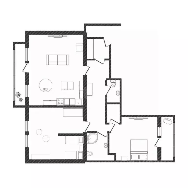3-к кв. Новосибирская область, Новосибирск ул. Максима Горького, 85 ... - Фото 2