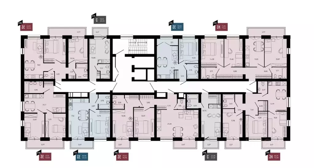 3-к кв. Пензенская область, Пенза ул. Тепличная, 55 (53.08 м) - Фото 2