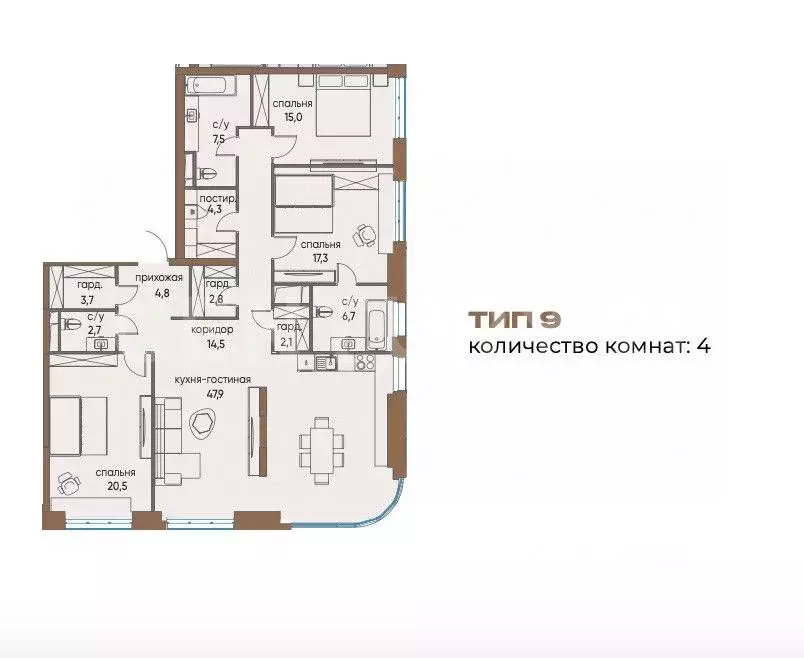 4-к кв. Москва ул. Нижние Мневники, 16к6 (150.3 м) - Фото 2