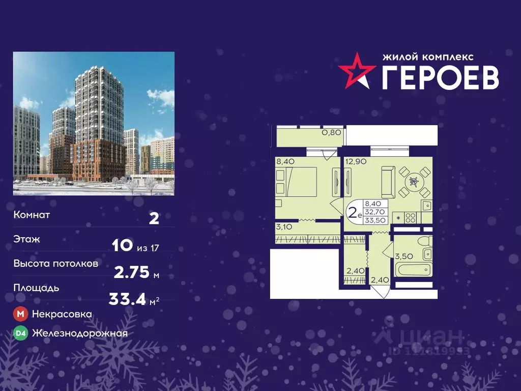 2-к кв. Московская область, Балашиха Железнодорожный мкр, ул. ... - Фото 1