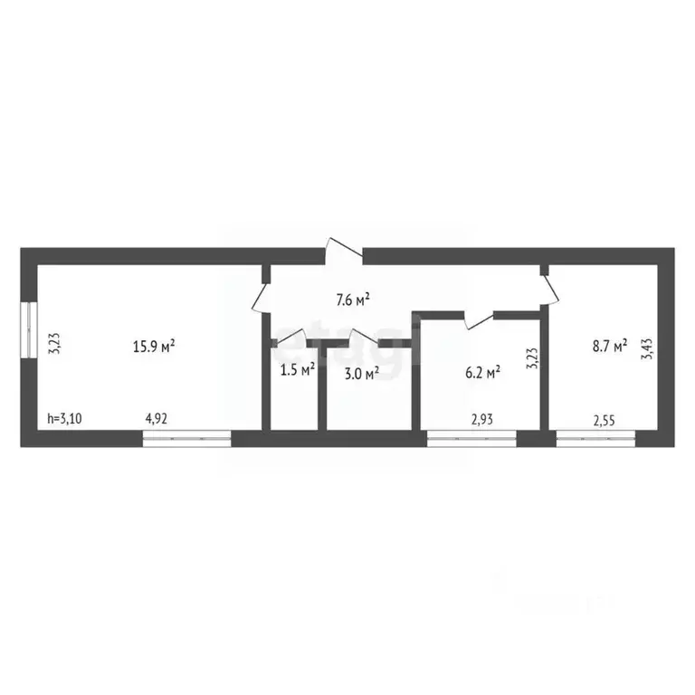 2-к кв. Амурская область, Белогорск Авиационная ул., 21 (42.5 м) - Фото 1