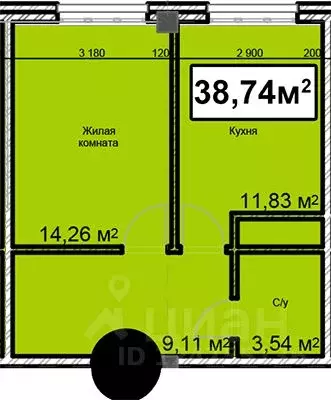 1-к кв. Ставропольский край, Ессентуки ул. Благодатная, 28 (38.74 м) - Фото 0