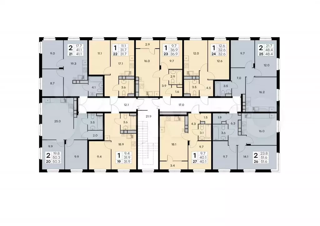 1-к. квартира, 31,9 м, 3/4 эт. - Фото 1