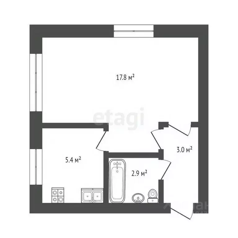 1-к кв. Мордовия, Саранск ул. Веселовского, 80 (30.0 м) - Фото 1