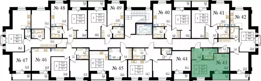 квартира-студия, 32,3 м, 5/8 эт. - Фото 1