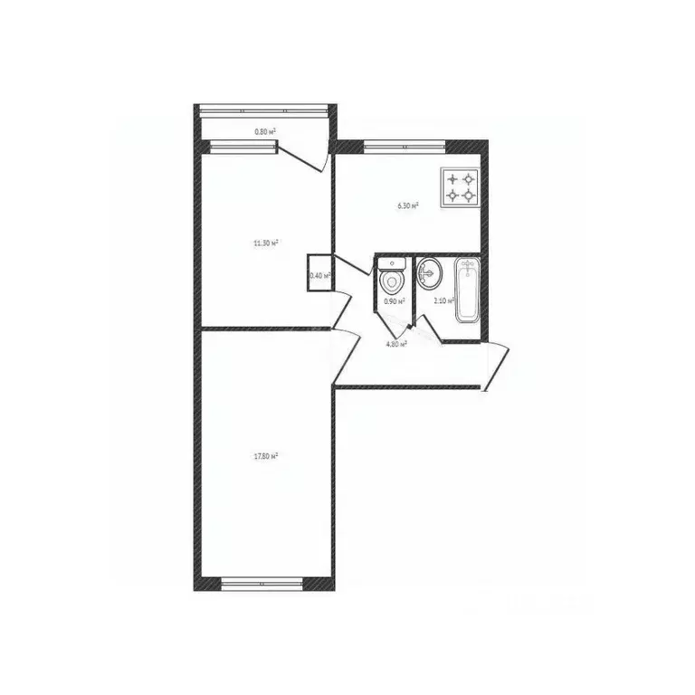 2-к кв. Брянская область, Брянск Белорусская ул., 34 (43.6 м) - Фото 0