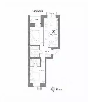 2-к кв. Нижегородская область, Выкса  (58.77 м) - Фото 1