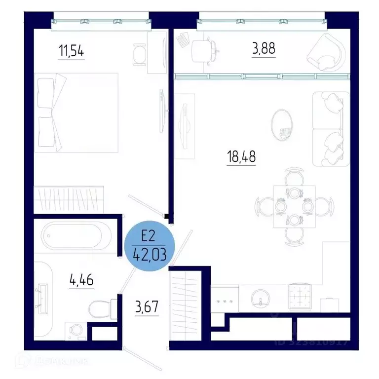 1-к кв. Рязанская область, Рязанский муниципальный округ, с. Дядьково ... - Фото 2