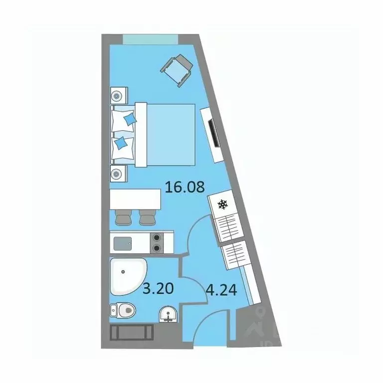 1-к кв. Санкт-Петербург Варфоломеевская ул., 6 (23.3 м) - Фото 0