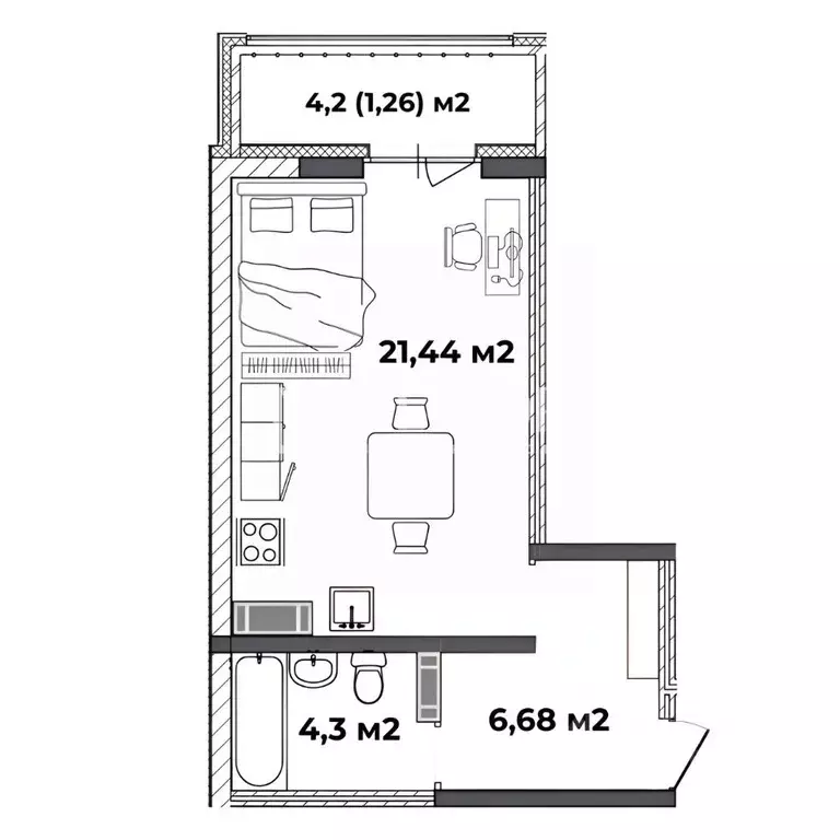 1-к кв. Ярославская область, Ярославль ул. Старая Костромская, 6 ... - Фото 2