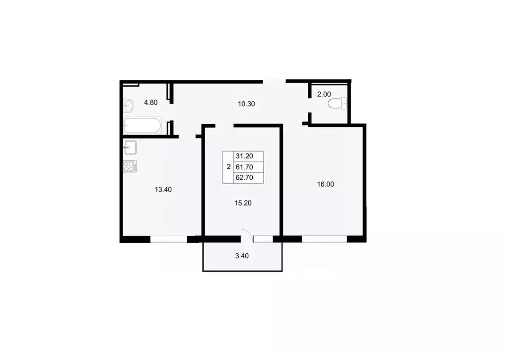 2-к кв. Краснодарский край, Краснодар ул. Героев-Разведчиков, 11 (62.7 ... - Фото 0