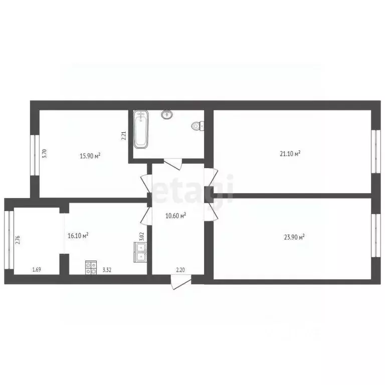 3-к кв. Воронежская область, Борисоглебск Третьяковская ул., 39 (96.4 ... - Фото 1
