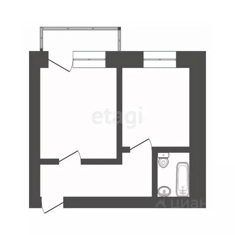 1-к кв. Бурятия, Улан-Удэ 113-й мкр, 21 (29.8 м) - Фото 1