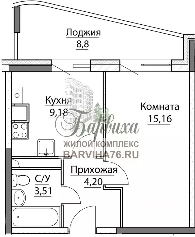 1-к кв. Ярославская область, Ярославский муниципальный округ, пос. ... - Фото 0