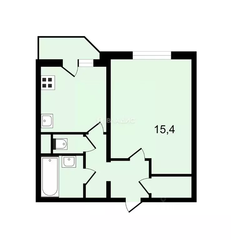 1-к кв. Москва Белореченская ул., 10К1 (34.7 м) - Фото 1
