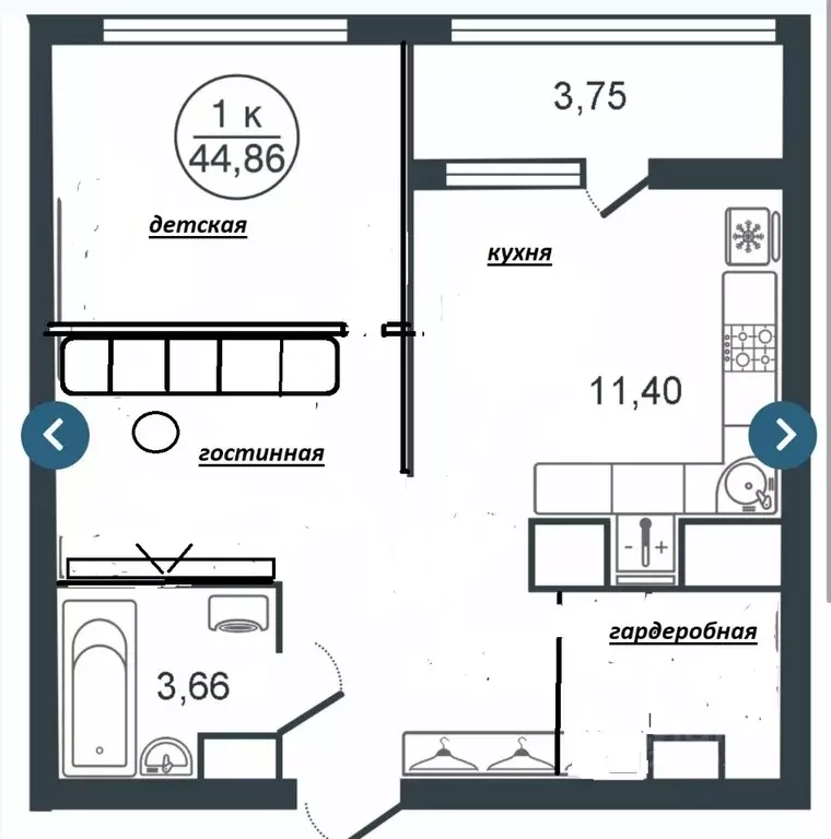 2-к кв. Тверская область, Тверь ул. Левитана, 70Б (46.0 м) - Фото 2