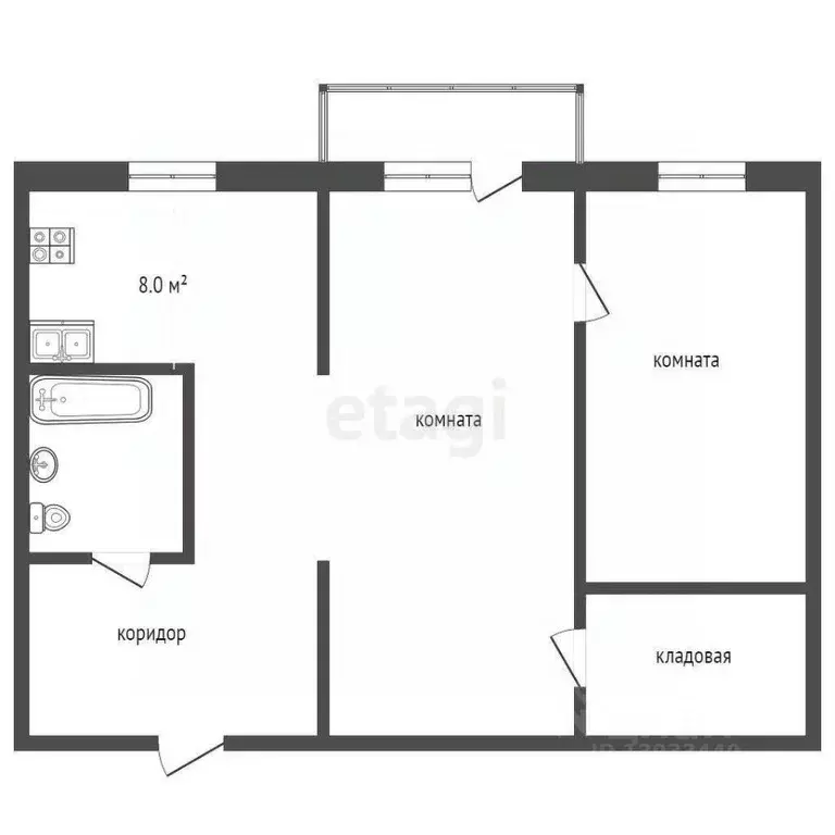 2-к кв. Тюменская область, Тюмень Холодильная ул., 122 (41.6 м) - Фото 2