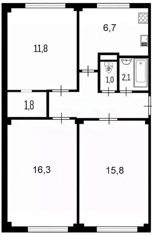 3-к кв. Санкт-Петербург 2-й Рабфаковский пер., 10 (60.9 м) - Фото 2
